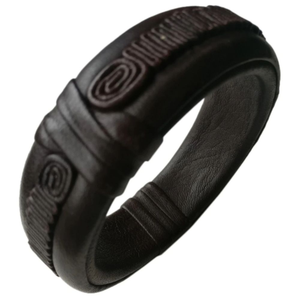 Vintage leather bangle bracelet